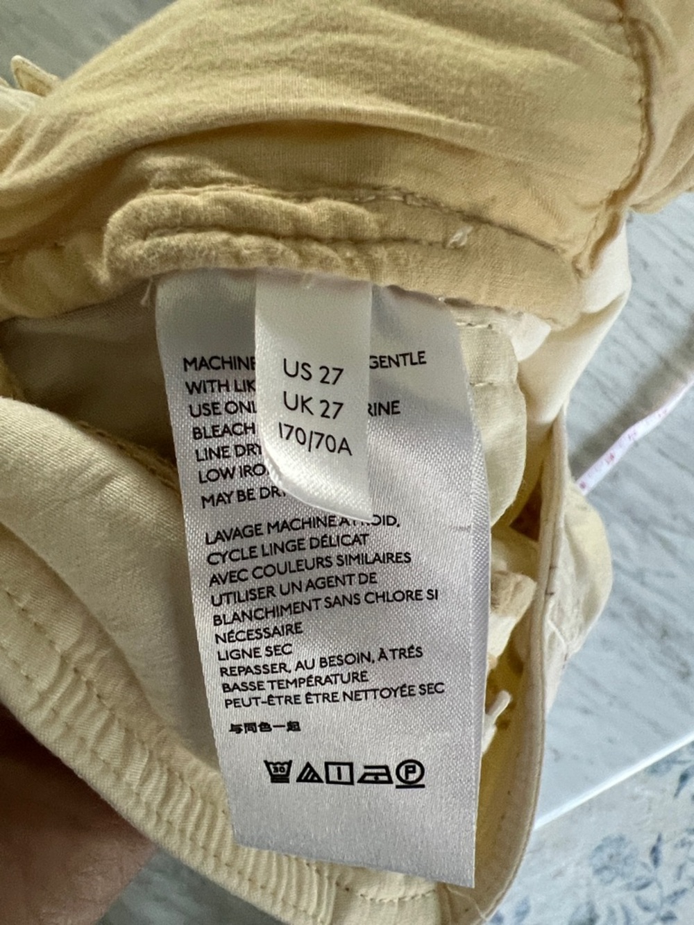 Anthropologie Cream High-Rise Button-Front Chino Pants - Picture 11 of 12